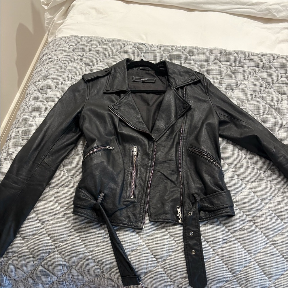 Quince Black Leather Women's Jacket